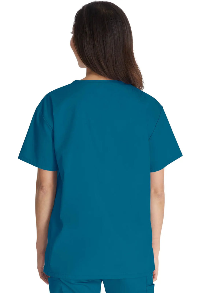 Dickies Scrubs 3-Pocket V-Neck Top Caribbean Blue | scrub-supply.com