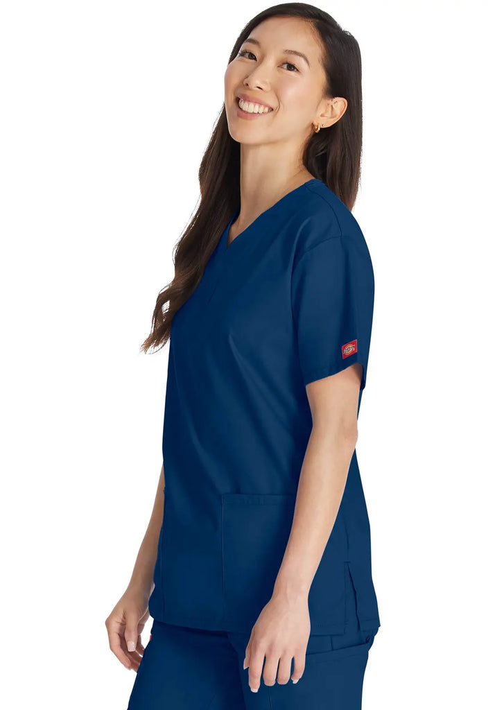 Dickies Scrubs 3-Pocket V-Neck Top Navy | scrub-supply.com