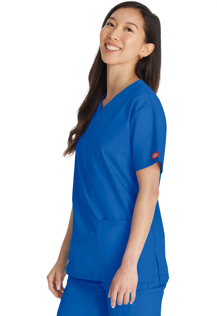 Dickies Scrubs 3-Pocket V-Neck Top Royal Blue | scrub-supply.com