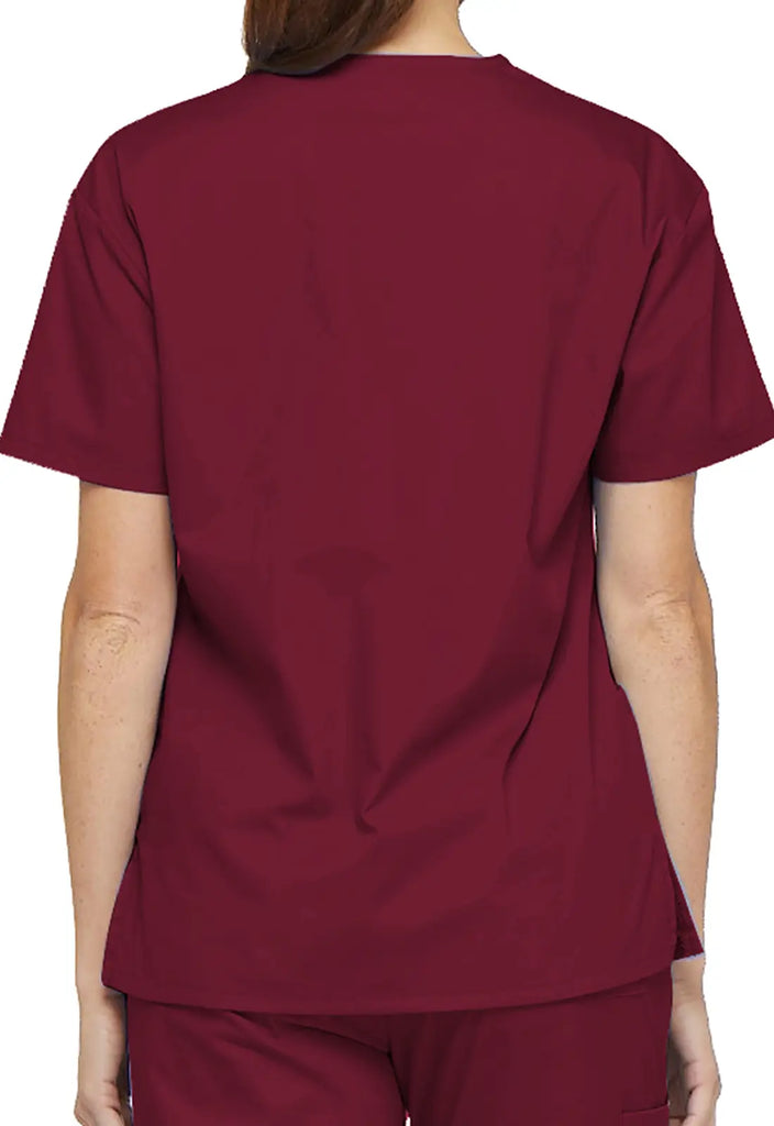 Dickies Scrubs 3-Pocket V-Neck Top Wine | scrub-supply.com