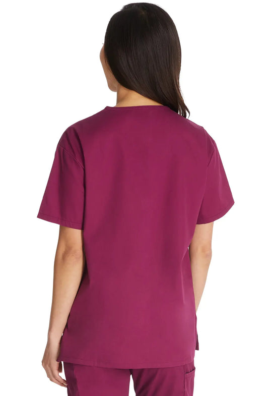 Dickies Scrubs 3-Pocket V-Neck Top Wine | scrub-supply.com