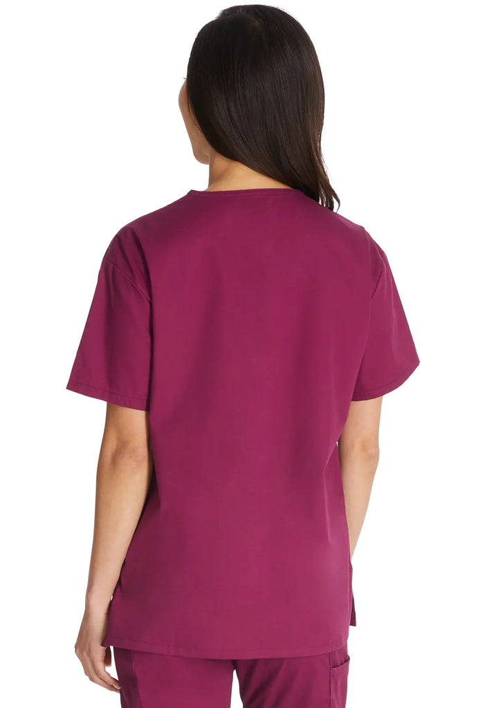 Dickies Scrubs 3-Pocket V-Neck Top Wine | scrub-supply.com