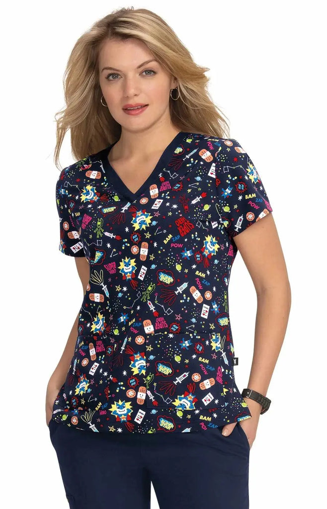 Koi Scrubs Lulu Top Super Hero | scrub-supply.com