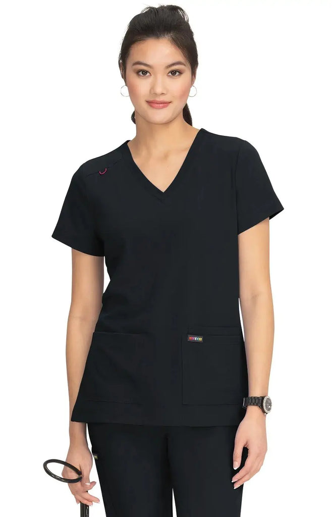 Koi Scrubs Luna Top Black | scrub-supply.com