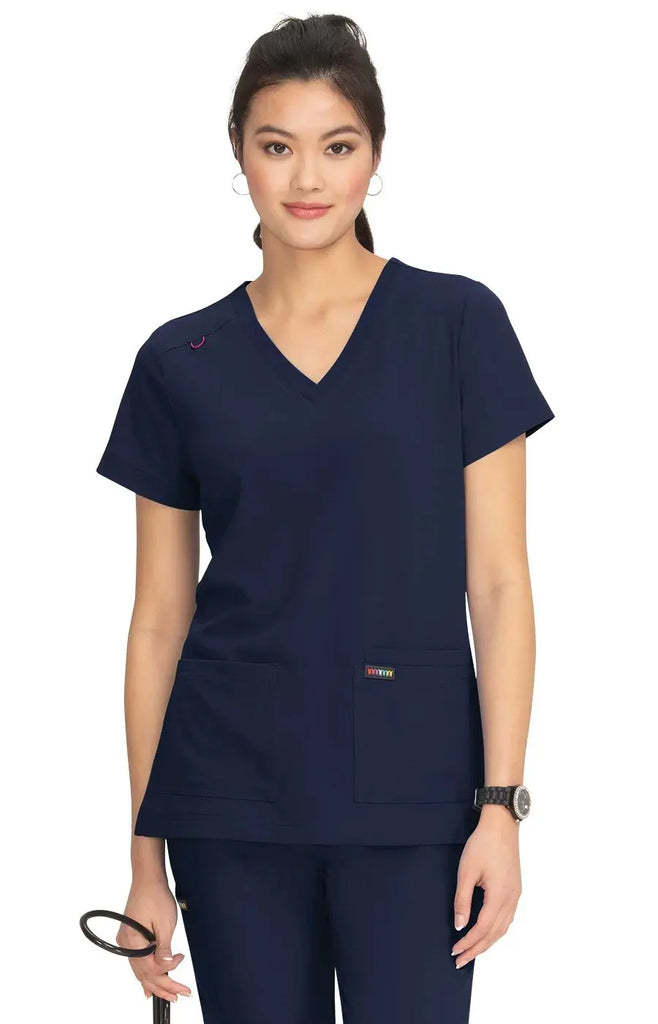 Koi Scrubs Luna Top Navy | scrub-supply.com