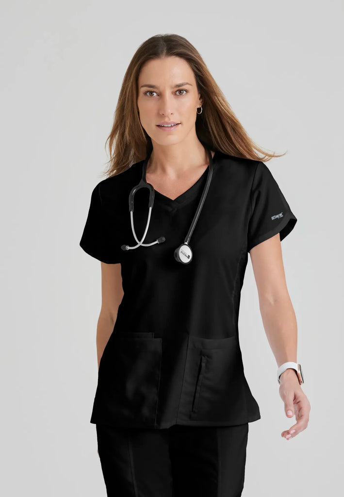 Barco Scrubs Women's Cora Top Black | scrub-supply.com