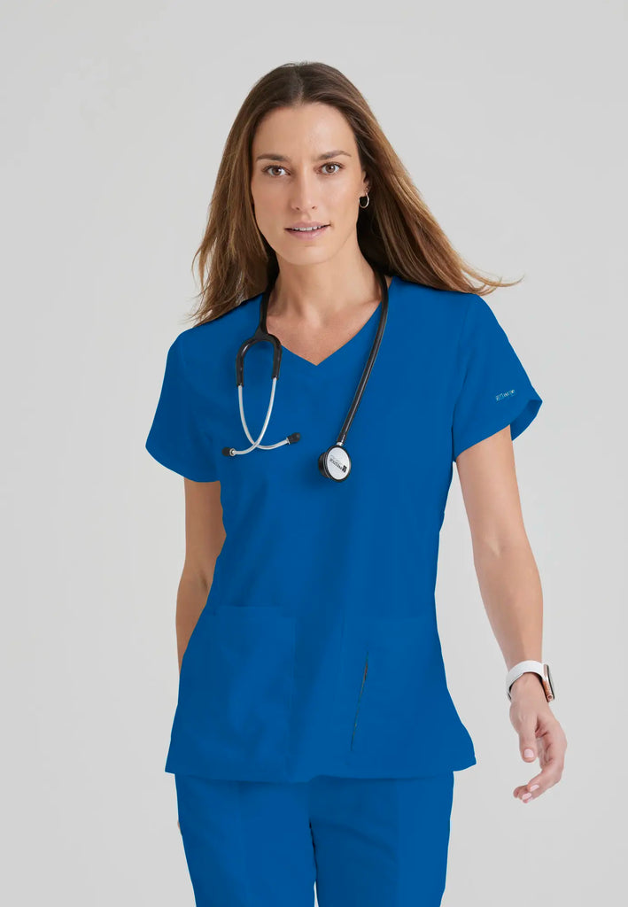 Barco Scrubs Women's Cora Top New Royal | scrub-supply.com