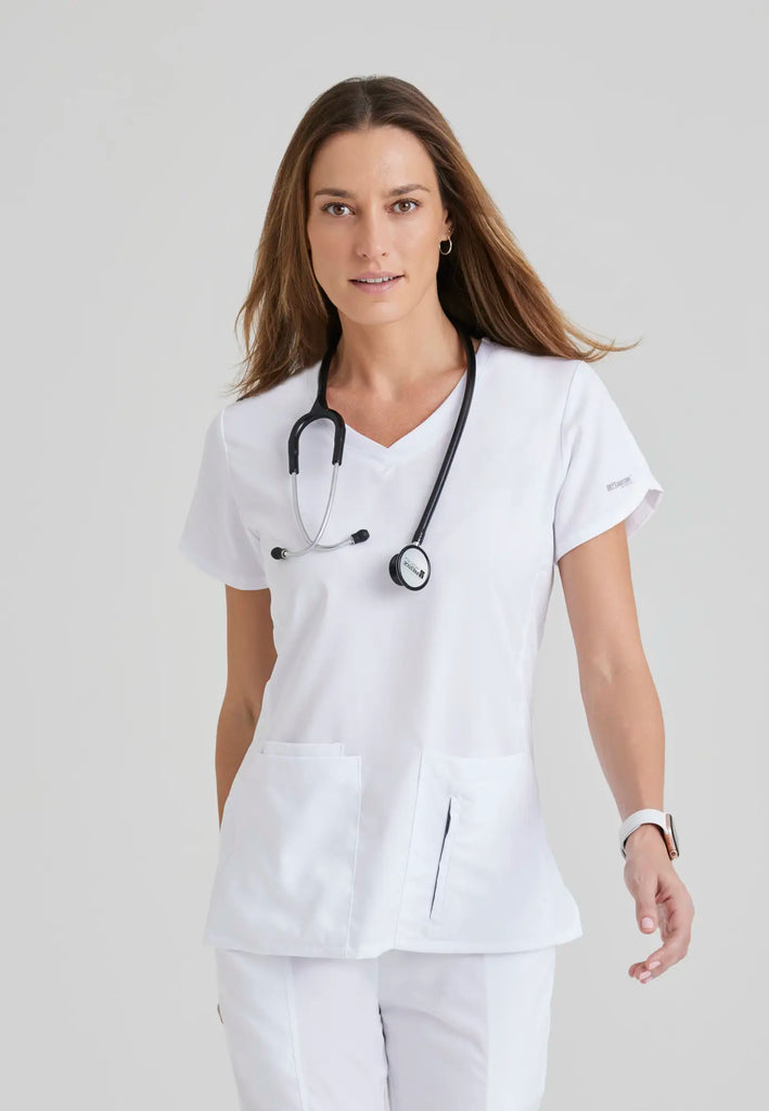 Barco Scrubs Women's Cora Top White | scrub-supply.com