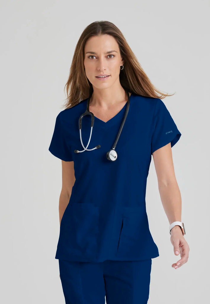 Barco Scrubs Women's Cora Top Indigo | scrub-supply.com