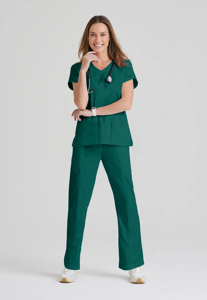 Barco Scrubs Women's Cora Top Hunter Green | scrub-supply.com