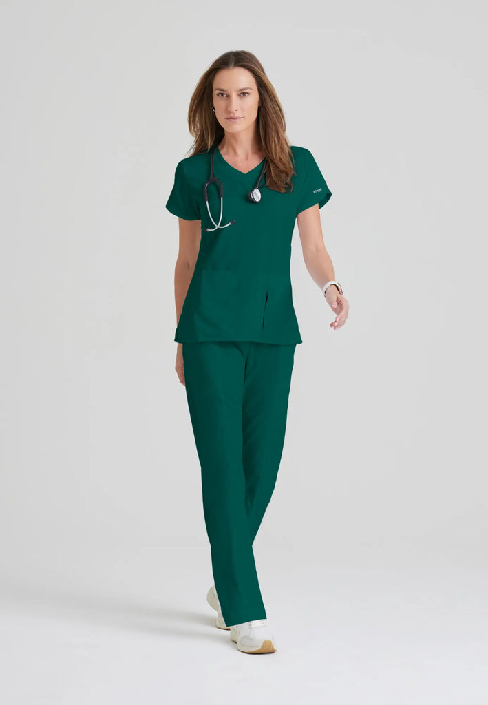 Barco Scrubs Women's Cora Top Hunter Green | scrub-supply.com