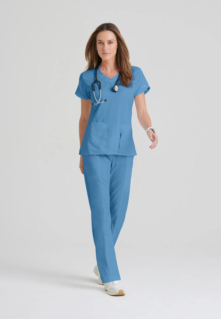 Barco Scrubs Women's Cora Top Ceil Blue | scrub-supply.com