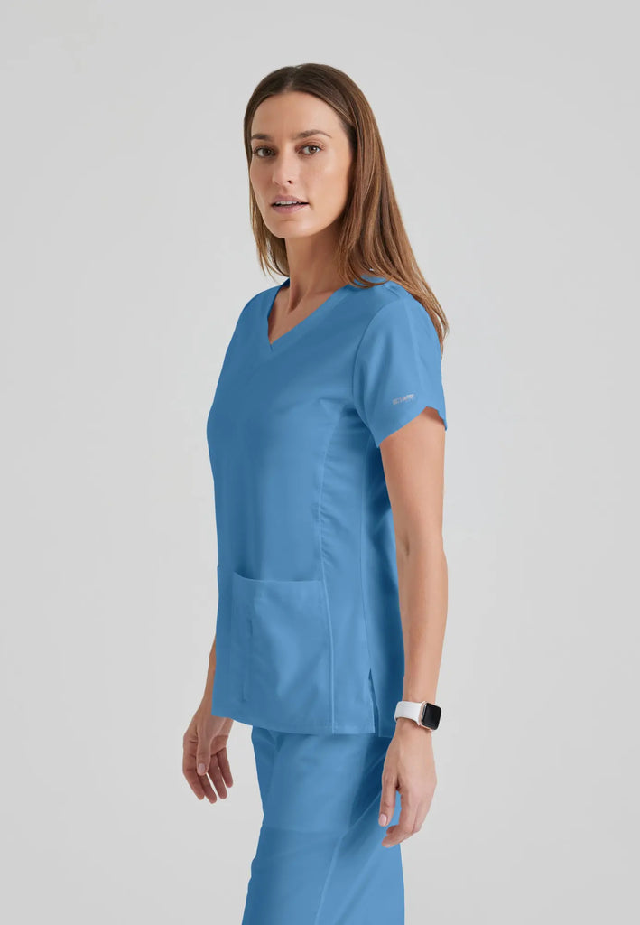 Barco Scrubs Women's Cora Top Ceil Blue | scrub-supply.com