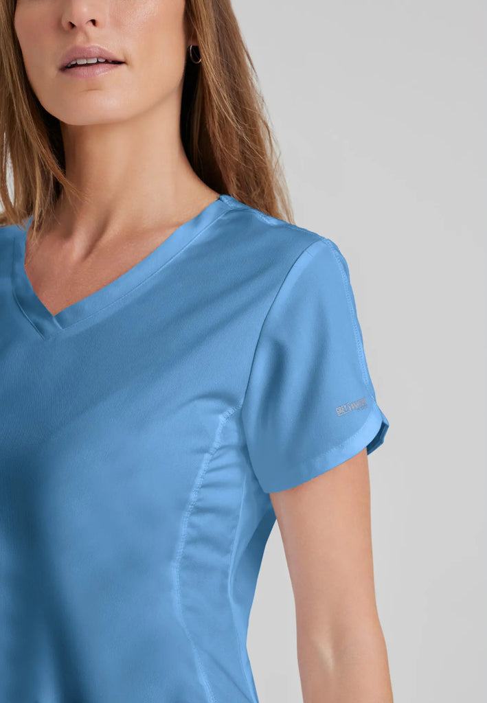 Barco Scrubs Women's Cora Top Ceil Blue | scrub-supply.com