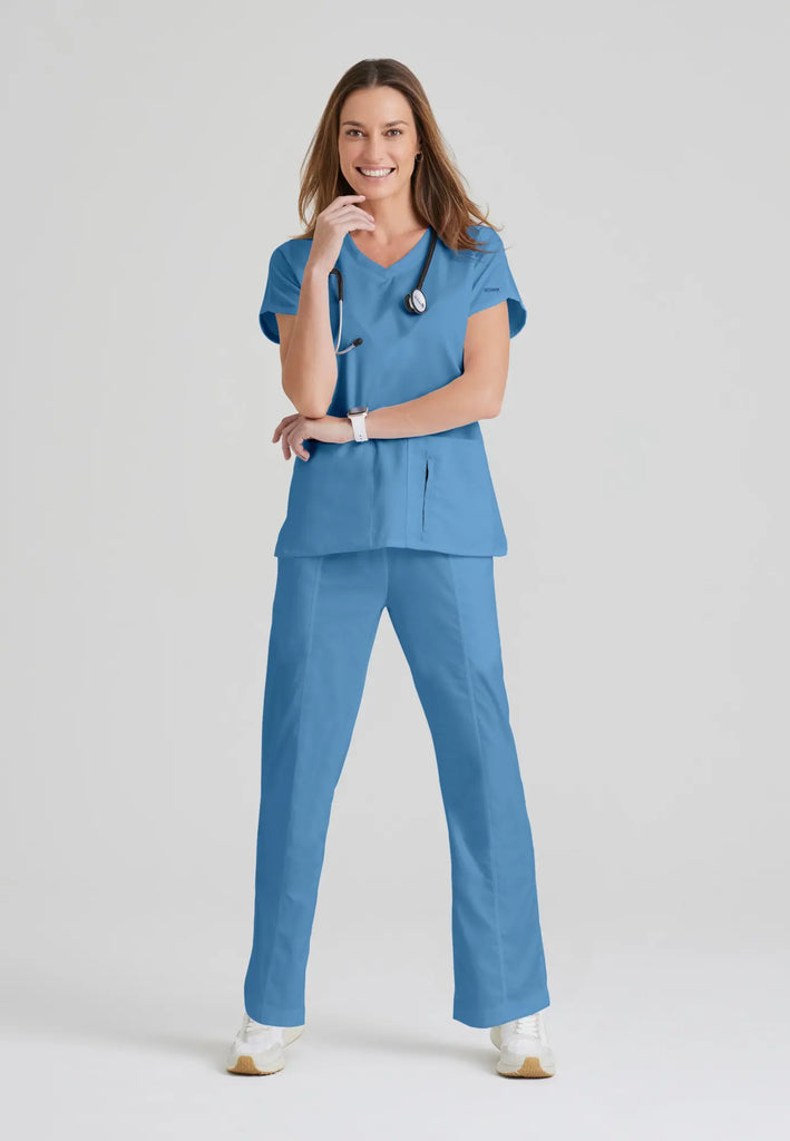 Barco Scrubs Women's Cora Top Ceil Blue | scrub-supply.com