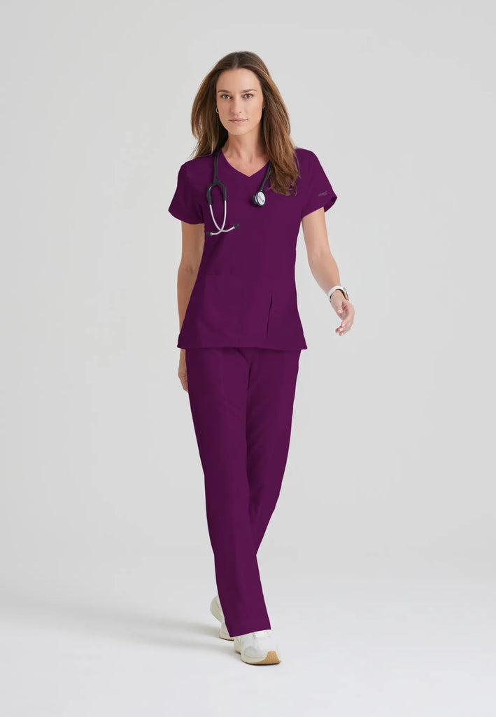 Barco Scrubs Women's Cora Top Wine | scrub-supply.com