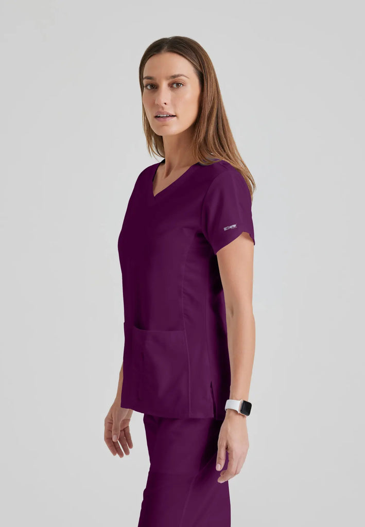 Barco Scrubs Women's Cora Top Wine | scrub-supply.com