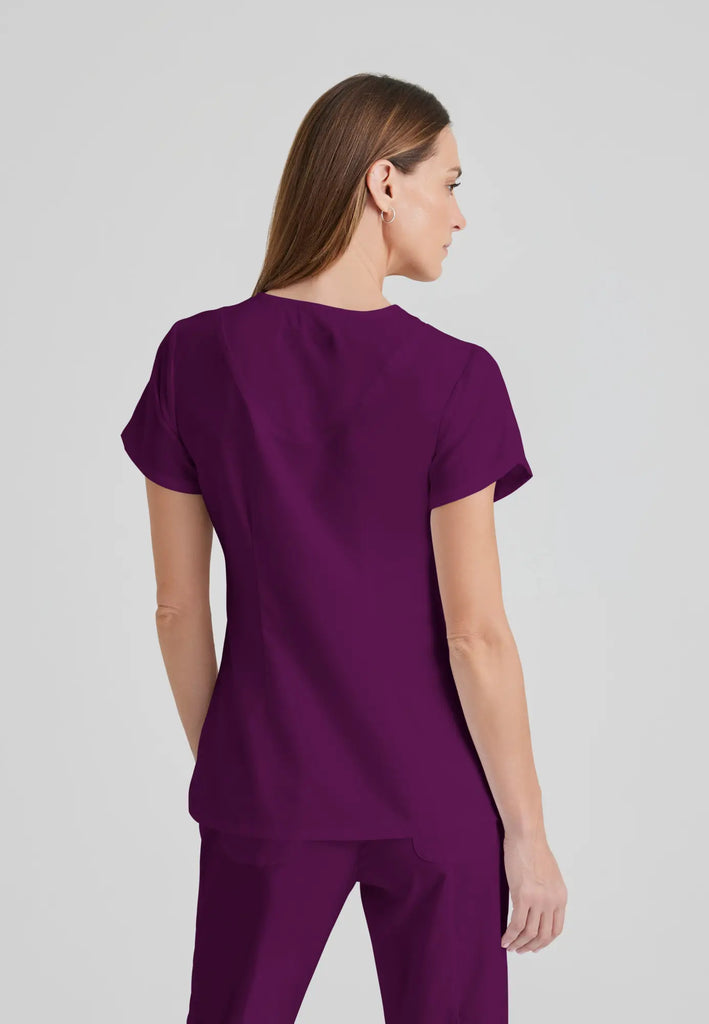 Barco Scrubs Women's Cora Top Wine | scrub-supply.com