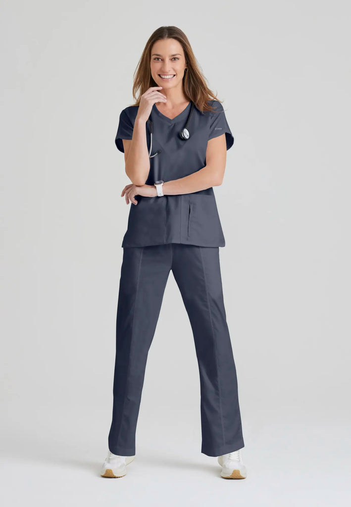 Barco Scrubs Women's Cora Top Steel | scrub-supply.com