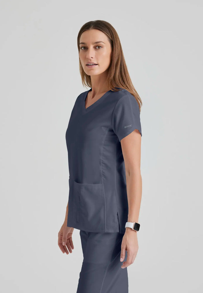 Barco Scrubs Women's Cora Top Steel | scrub-supply.com