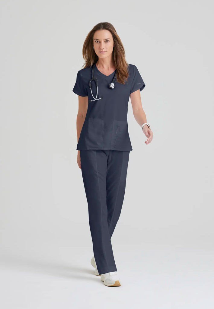 Barco Scrubs Women's Cora Top Steel | scrub-supply.com