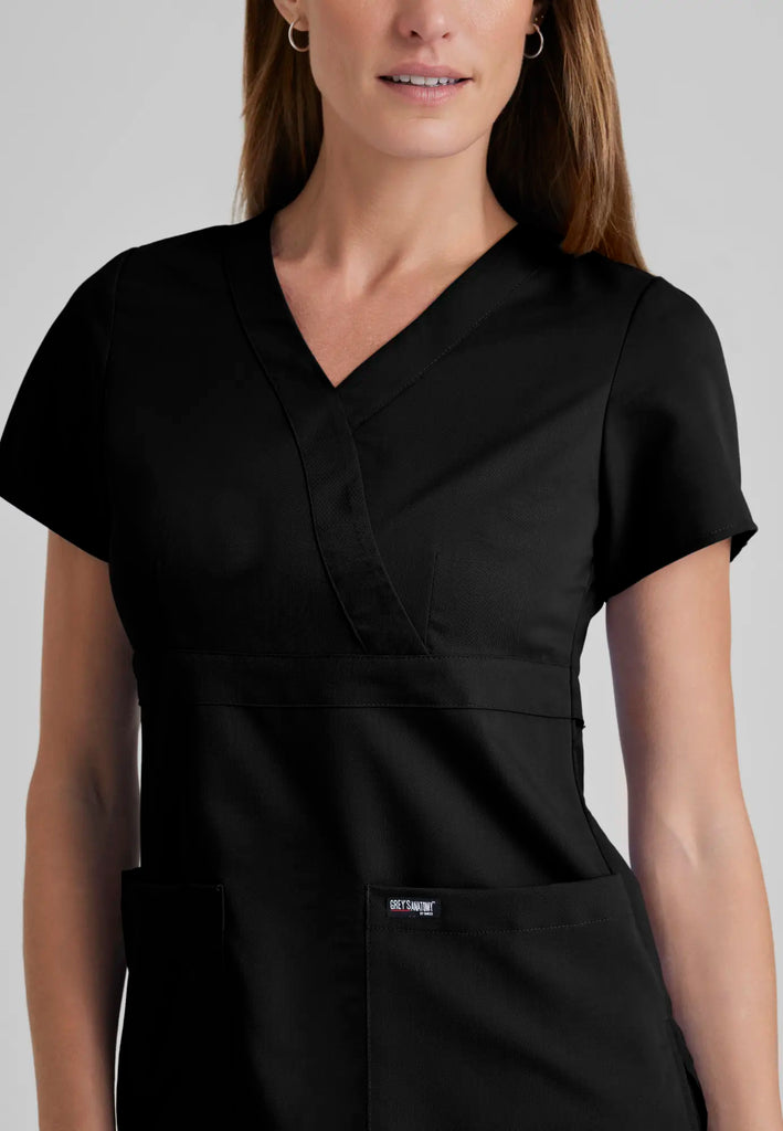 Barco Scrubs Women's Riley Top Black | scrub-supply.com