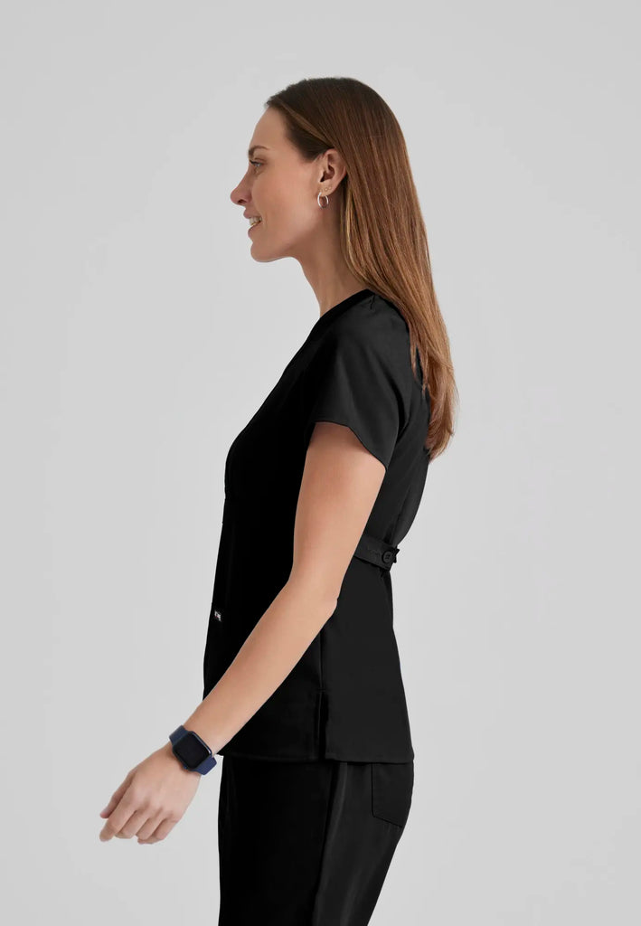 Barco Scrubs Women's Riley Top Black | scrub-supply.com