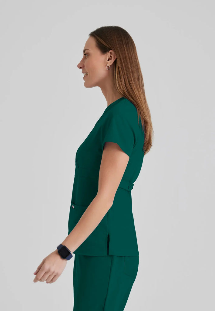 Barco Scrubs Women's Riley Top Hunter Green | scrub-supply.com