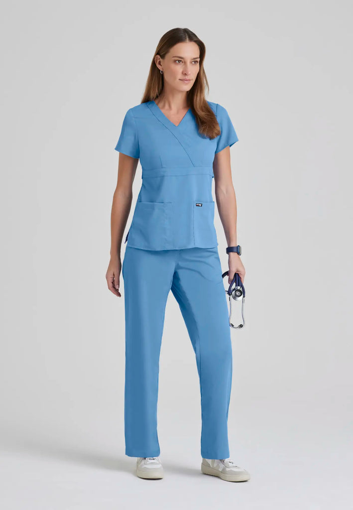 Barco Scrubs Women's Riley Top Ceil Blue | scrub-supply.com