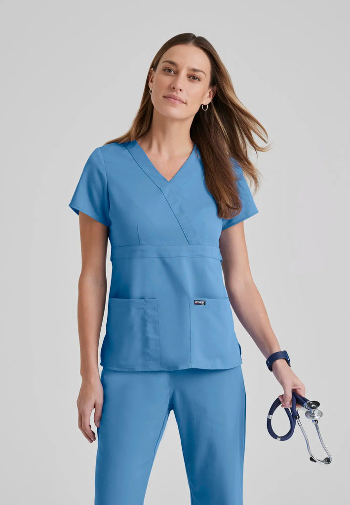 Barco Scrubs Women's Riley Top Ceil Blue | scrub-supply.com