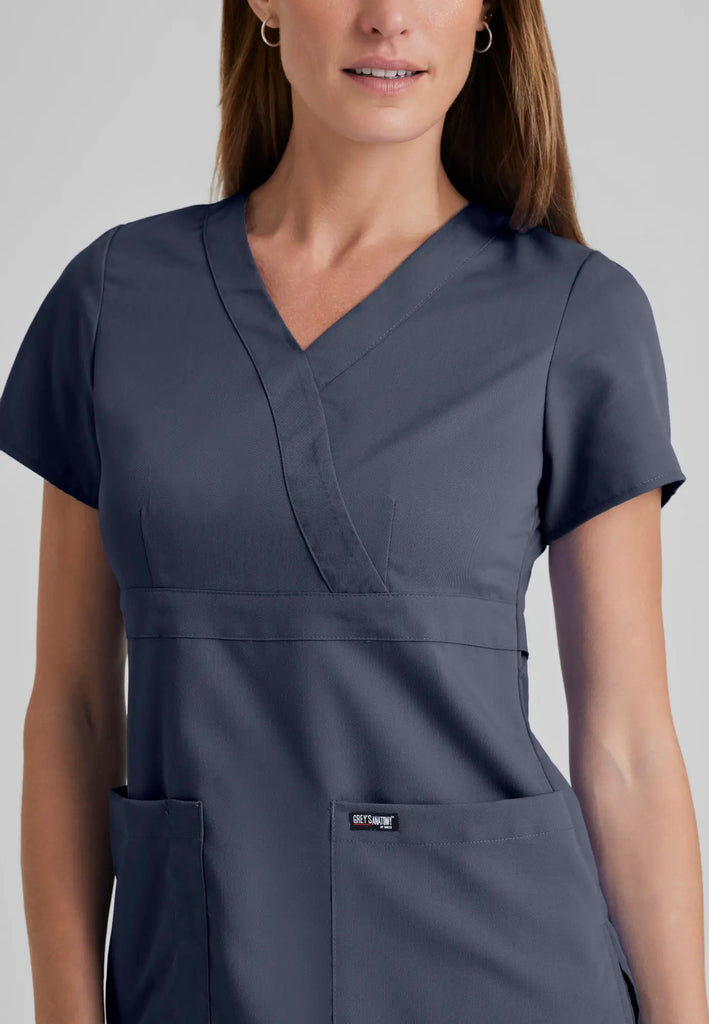 Barco Scrubs Women's Riley Top Steel | scrub-supply.com