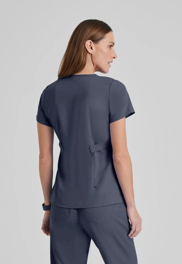 Barco Scrubs Women's Riley Top Steel | scrub-supply.com