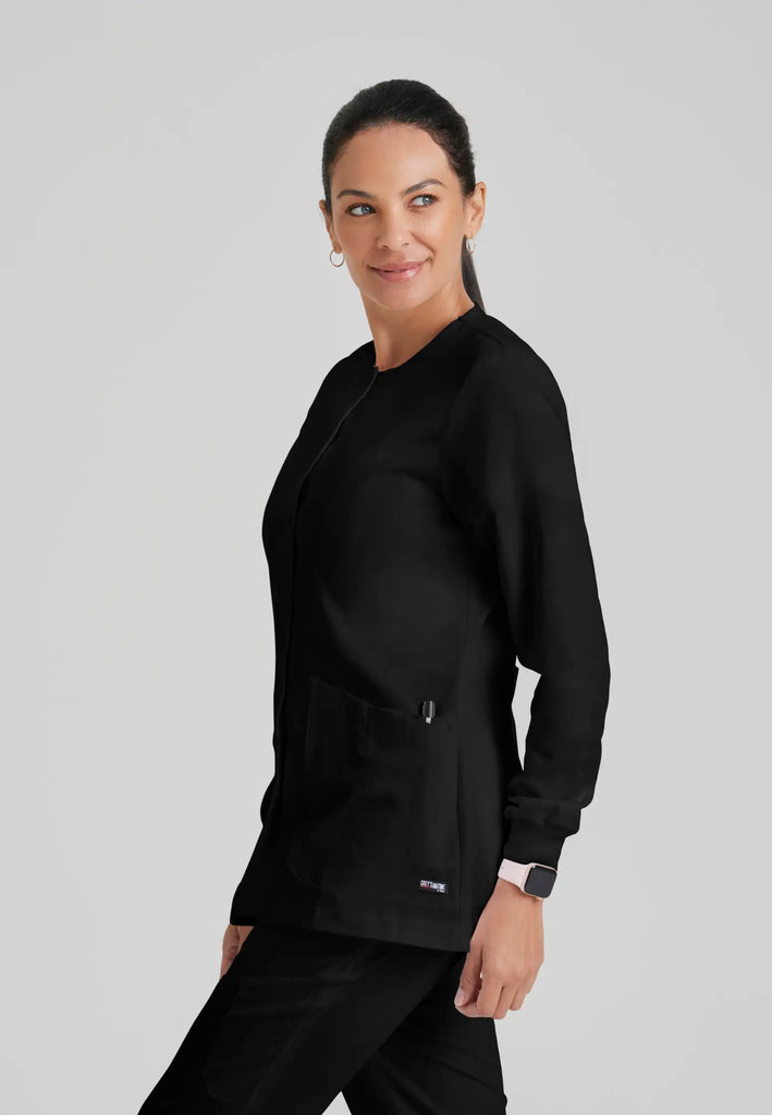 Barco Scrubs Women's Jamie Warm-Up Black | scrub-supply.com