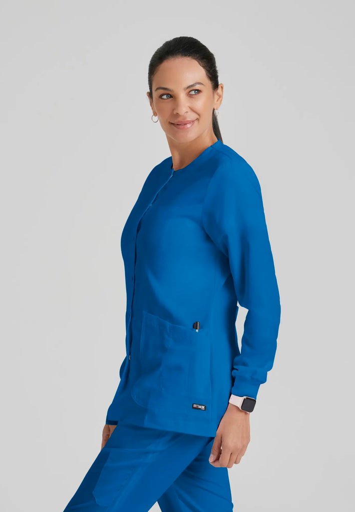 Barco Scrubs Women's Jamie Warm-Up New Royal | scrub-supply.com