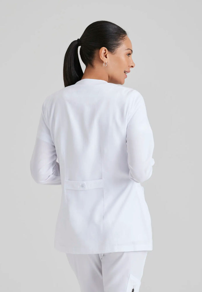 Barco Scrubs Women's Jamie Warm-Up White | scrub-supply.com