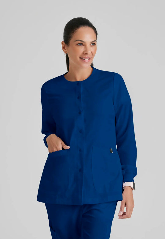 Grey's Anatomy by Barco Scrubs Women's Jamie Warm-Up Indigo | scrub-supply.com