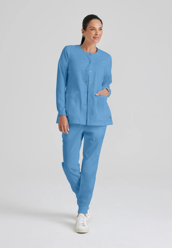 Barco Scrubs Women's Jamie Warm-Up Ceil Blue | scrub-supply.com