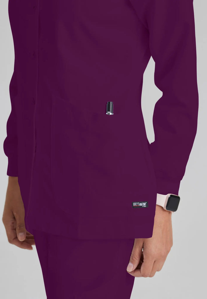 Barco Scrubs Women's Jamie Warm-Up Wine | scrub-supply.com