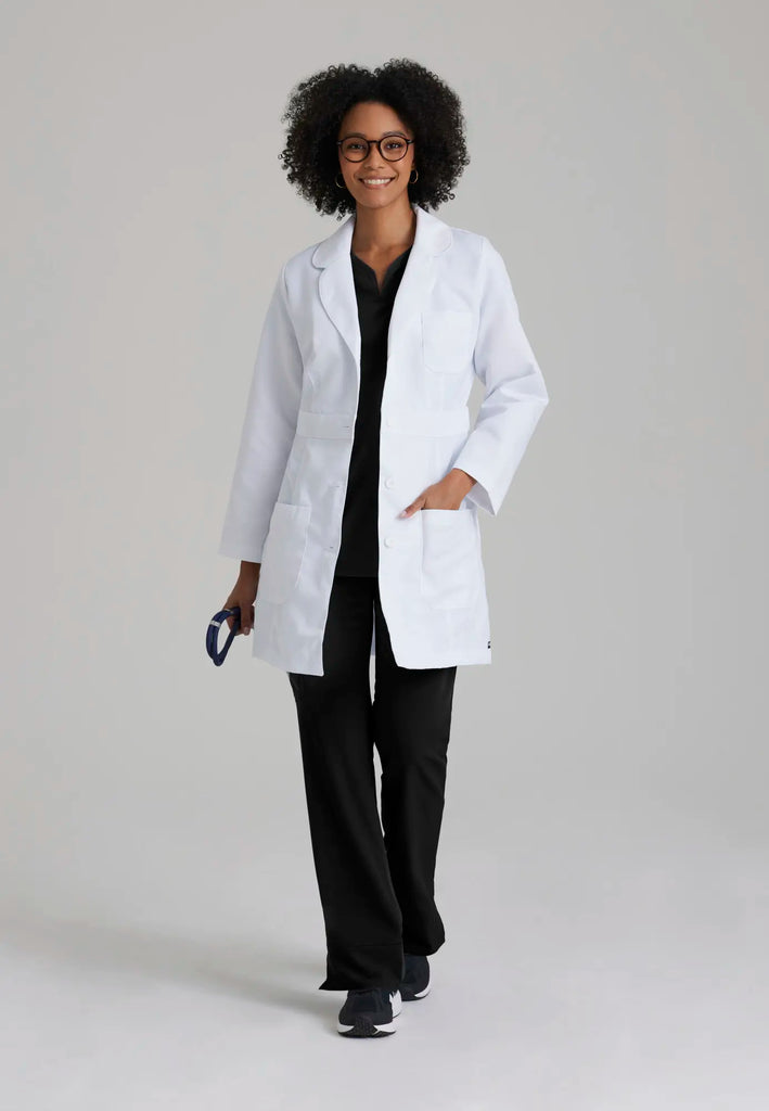 Barco Scrubs Women's Lily Lab Coat White | scrub-supply.com