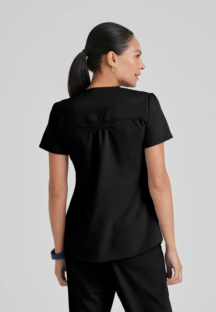 Barco Scrubs Women's Aubrey Top Black | scrub-supply.com