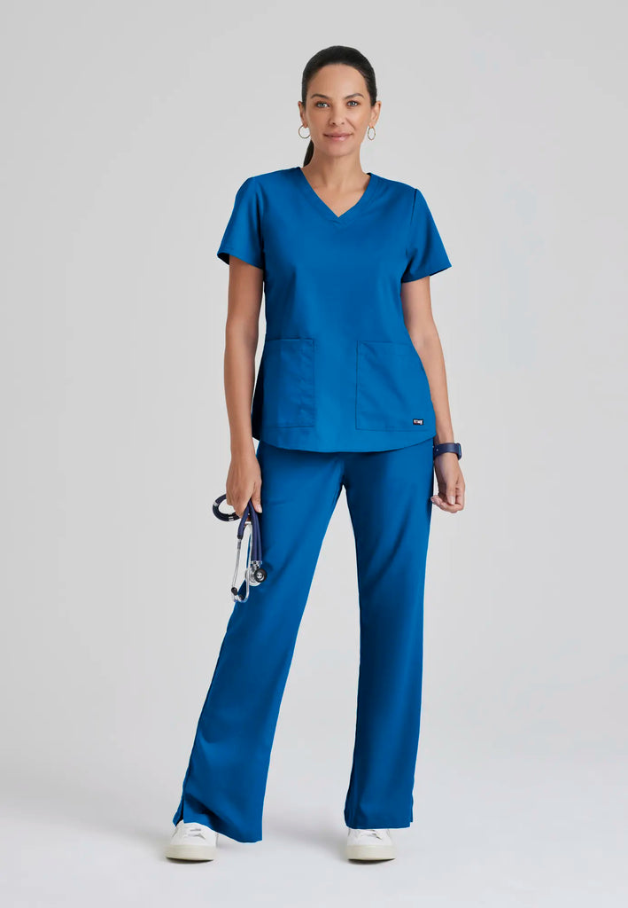 Barco Scrubs Women's Aubrey Top New Royal | scrub-supply.com