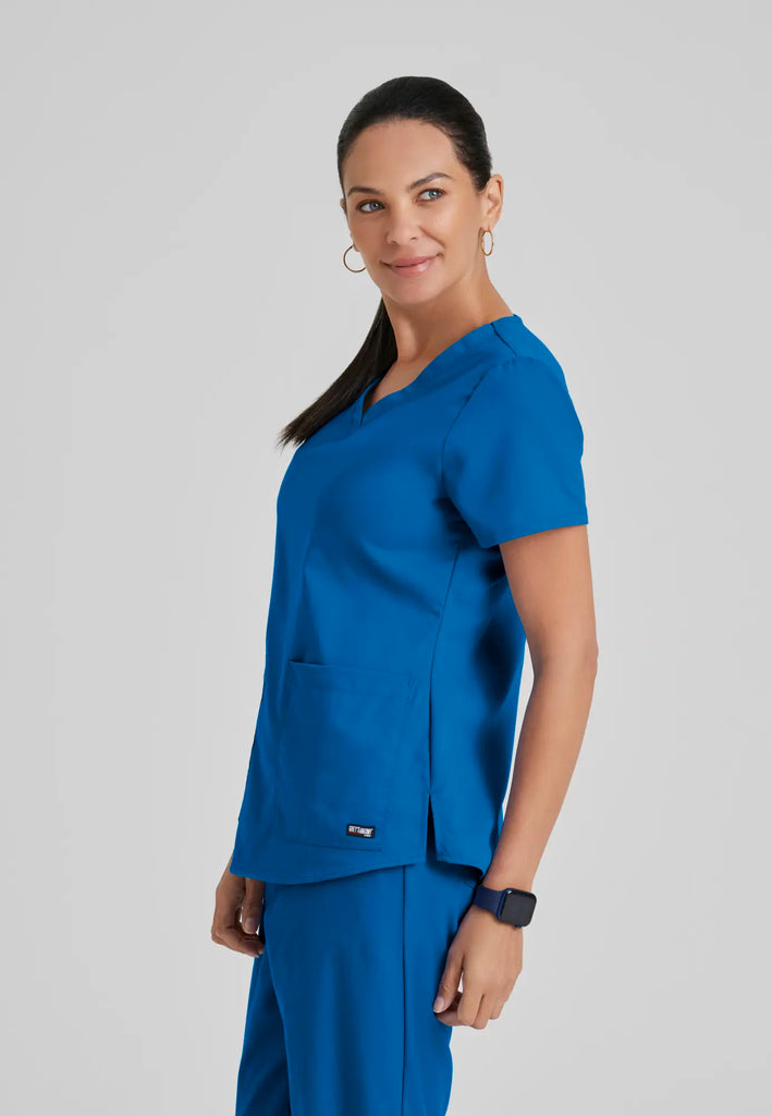 Barco Scrubs Women's Aubrey Top New Royal | scrub-supply.com