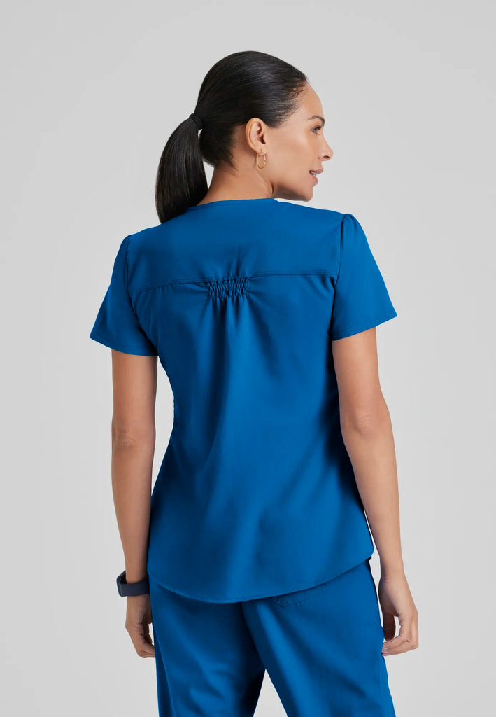 Barco Scrubs Women's Aubrey Top New Royal | scrub-supply.com