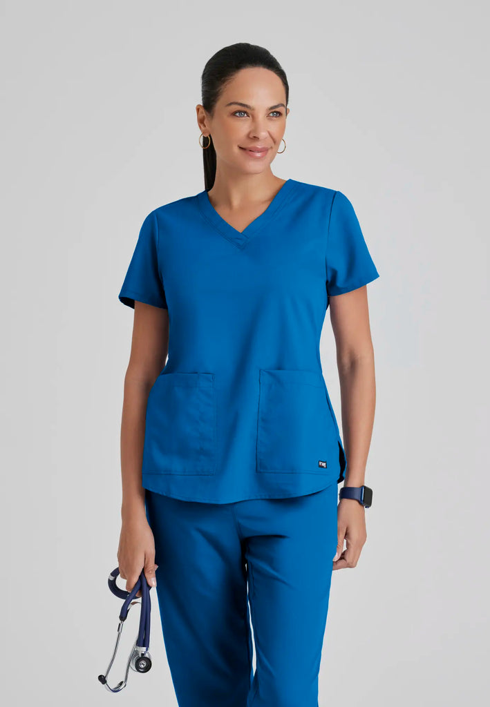 Barco Scrubs Women's Aubrey Top New Royal | scrub-supply.com