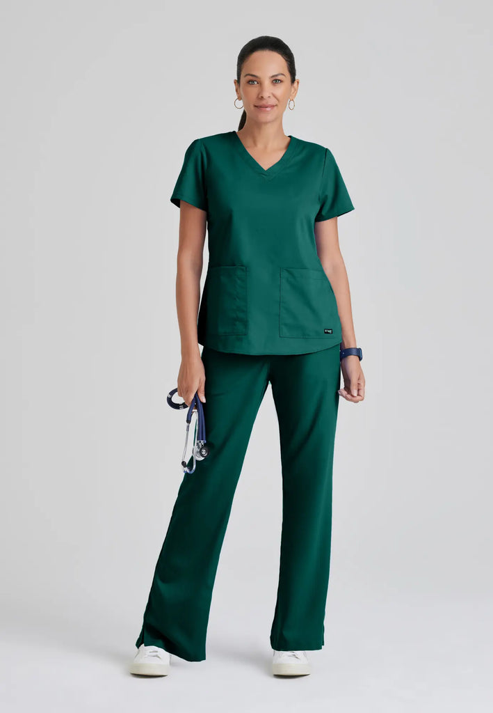 Barco Scrubs Women's Aubrey Top Hunter Green | scrub-supply.com