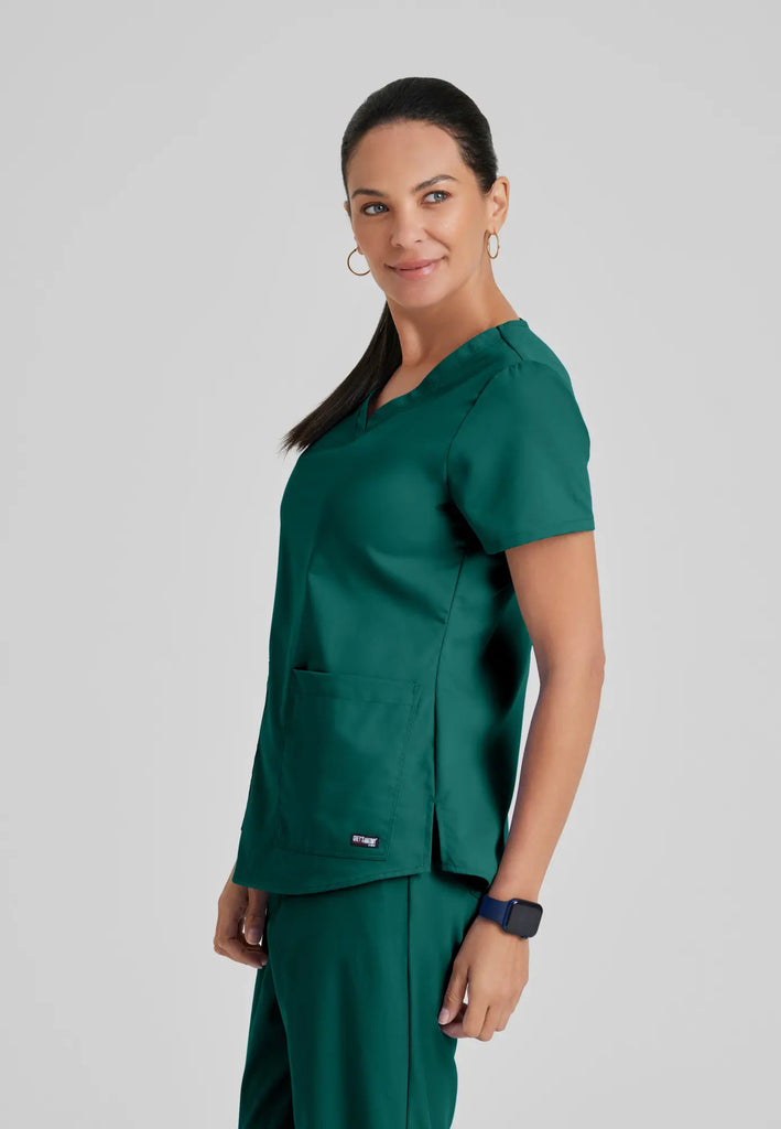 Barco Scrubs Women's Aubrey Top Hunter Green | scrub-supply.com