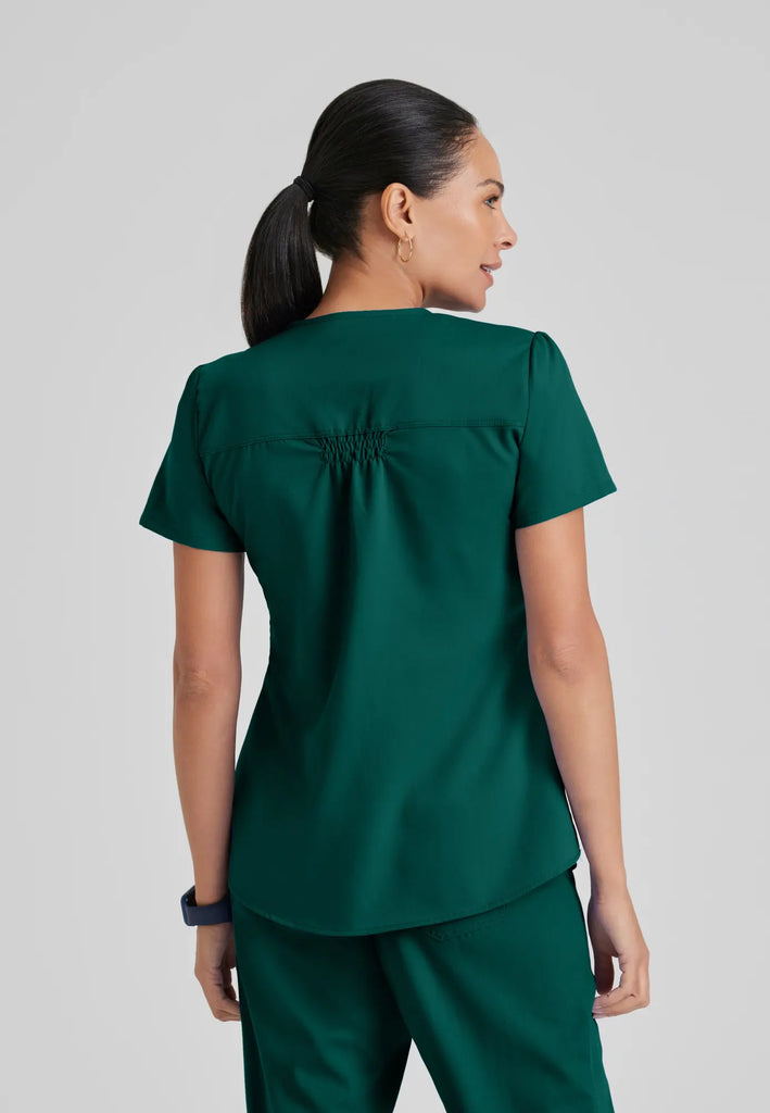 Barco Scrubs Women's Aubrey Top Hunter Green | scrub-supply.com