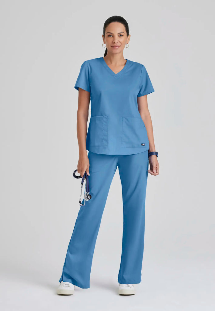 Barco Scrubs Women's Aubrey Top Ceil Blue | scrub-supply.com