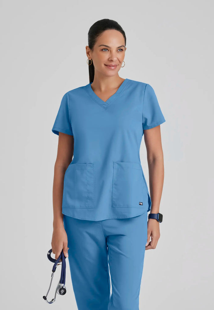 Barco Scrubs Women's Aubrey Top Ceil Blue | scrub-supply.com