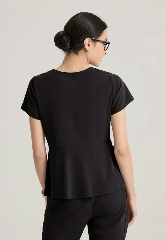 Grey's Anatomy by Barco Scrubs Women's Spring Top Black | scrub-supply.com